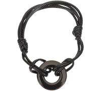 OHPHCALL Braccialetto Commemorativo in Acciaio Inossidabile Nero Intrecciato, Resistente e Personalizzabile, per Uomo e Donna come Gioiello Ricordo Unico