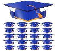 OHPHCALL Cappello Laurea in Carta Blu 36 Pezzi, Leggero e Mantiene Forma | Back To School Party, Nappa per Cappello Laurea, Cappello Carta Diploma, Bomboniere Laurea Dottore