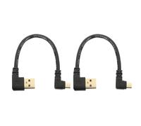 OHPHCALL Cavo USB ad Angolo Retto Micro USB 2 Pezzi 6 Pollici Cavo Corto Trasferimento Dati ad Alta Velocità e Riduzione del Rischio di Danni per Uso Domestico in Movimento