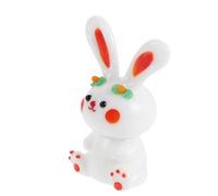 OHPHCALL Decorazione da Tavolo Coniglio in Vetro Bianco, Alta Trasparenza, Resistente alle Alte Temperature, per Desktop e Regalo