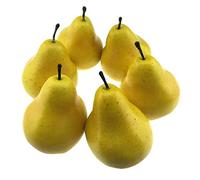 OHPHCALL Decorazioni Di Pere Artificiali Realistiche in 6 Pezzi, Ornamenti a Forma Di Frutta Simulata Per Arredamento Casa, Accessori Fotografici e Didattici Per Ragazzo Ragazza