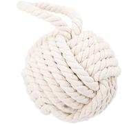 OHPHCALL Ferma Porta a Sfera in Cotone e Lino Bianco, Decorazione Casa Anticollisione Che Non Graffia Pavimento, per Soggiorno e Ufficio