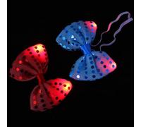 OHPHCALL Fiocco Luminoso LED per Feste e Party, 2 Pezzi 4 Luci LED, Tessuto Non Tessuto, modalità Lampeggio Veloce e Lento, Accessori Decorativi per Eventi