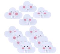 OHPHCALL Ganci in Acrilico Bianco Adesivi Forma di Nuvola 12 Resistenti e Decorativi per Bagno e Soggiorno