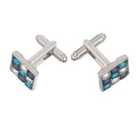 OHPHCALL Gemelli da Uomo Quadrati Zirconi Colorati Scintillanti Bottoni per Polsini Francesi Formali Accessori Eleganti per Camicie da Lavoro e Eventi Speciali Set da 2 Pezzi