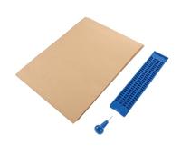 OHPHCALL Lavagna Per Scrivere Braille Righe Kit Con Stilo e Carta Ausilio Educativo Per Apprendimento Del Braille Casa Classe Strumento Di Pratica Tattile Scrittura Tattile Lavagnetta Por