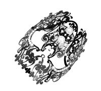 OHPHCALL Maschera Mezza Faccia in Metallo Nero Strass, Scheletro Elegante e Leggera per Feste di Halloween e Occasioni di Travestimento