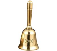 OHPHCALL Mini Campana da Altare in Ottone Pentagramma, Campanello Portatile a Mano per Meditazione e Rituali Wiccan, Decorazione Esoterica per Altare e Uso Sacro