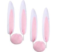 OHPHCALL Ornamento per Auto 2 Set Orecchie di Coniglio in Stoffa Decorazione da Appendere per Veicoli Accessorio Creativo per L’Anno del Coniglio e Feste di Anno