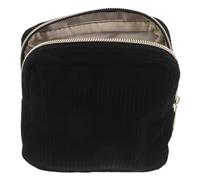 OHPHCALL Piccola Trousse Trucco Nera Compatta con Scomparti Smart Resistente e Portatile per Cosmetici da Viaggio e Uso Quotidiano Organizzatore Pratico per Donne e Viaggiatori