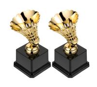 OHPHCALL Premio Badminton 2 Pezzi in Plastica Base per Medaglia di Premio di Gara, Decorazione per Competizione Sportiva e Evento, Statuetta per Concorso e Festa