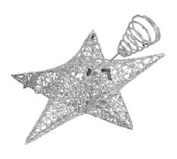 OHPHCALL Puntale Albero di Natale Stella Metallica Argento con Glitter Brillanti per Decorazioni Natalizie da Tavolo Facile da Montare Atmosfera Calda per Feste e Eventi