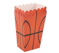 OHPHCALL Scatole per Popcorn Arancioni a Tema Basket 6 Pezzi in Carta Grande Capacità e Facile Montaggio per Feste Sportive e Decorazioni Bomboniere