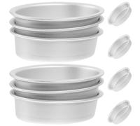 OHPHCALL Set da 10 Mini Stampi Ovali per Cheesecake e Flan, Teglie Antiaderenti in Lega di Alluminio Resistente, Tortiere per Dolci Riscaldamento Uniforme Adatte alla Cottura in Forno