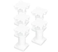 OHPHCALL Set di 5 Mini Colonne Romane in Resina Bianca, Decorazione Casa Classica Design Intagliato Delicato, Perfette per Decorazioni Matrimonio e Accessori Fotografici