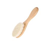 OHPHCALL Spazzola per Barba la Pulizia della Barba in Legno e Lana Beige Curva Resistente Agli Urti e Confortevole nella Doccia dal Professionista