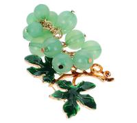 OHPHCALL Spilla a Forma di Uva Verde Strass per Donna, Fermaglio da Bavero e Maglione, Spilla Creativa Perla a Forma di Foglia, Accessorio Elegante per Sciarpa e Cardigan, Idea Regalo