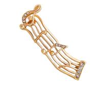 OHPHCALL Spilla da Donna a Tema Musicale Note Ondulate in Lega Oro e Strass, Elegante Accessorio per Festa di Laurea o Capodanno, Decorazione Raffinata e Brillante