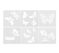OHPHCALL Stencil per Pittura e Disegno Farfalla 6 Pezzi in Plastica Bianco per Progetti di Pittura e DIY, Sicuro Senza Odore per Artiste e Amiche Creative