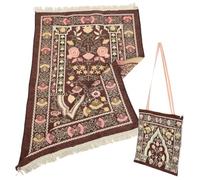 OHPHCALL Tappeto da Preghiera e Uso Comodo con Borsa Portatile in Ciniglia Design Delicato Resistente e Facile da Trasportare per Attività di Preghiera Islamica