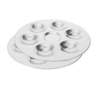 OHPHCALL Tavolozza in Alluminio Argento 6 Fori, 2 Pezzi, Resistente alla Ruggine e Facile da Conservare, per Pittura Artistica e Miscelazione Colori
