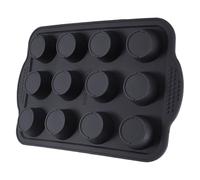 OHPHCALL Teglia per Muffin in Silicone Nero 12 Cupole Resistente All'usura e Non Sbiadisce per Servire e Cuocere Dolci in Forno