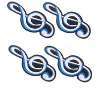 OHPHCALL Toppe Decorative per Vestiti a Forma di Note Musicali, Set da 4 Pezzi Ricamato, Accessori Fai da Te per Cappelli e Borse, per Abbellire e Riparare Abbigliamento e Accessori