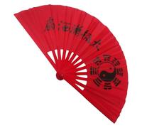 OHPHCALL Ventaglio Pieghevole Portatile Leggero in Plastico e Nailon Rosso per Performance di Danza ed Esercizio Stile Elegante e Unico per Donne