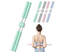Ohphnt 2025 Bastone da Yoga con Anima in Acciaio Inossidabile E Schiuma,correttore di Postura con Bastone da Yoga,Auxiliari per Lo Stretching E Il Massaggio della Schiena，per Famiglie-Cyan