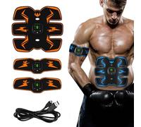 Ohphnt EMS elettrostimolatore Muscolare,Cintura elettrostimolatore per Addominali,Addominali stimolatore,Allenatore Addominale,con Schermo LCD Allenatore Muscolare Portatile Ricaricabile USB Adatto-B