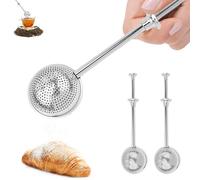 Ohphnt Stainless Steel Tea Strainer (Full Hole Half Hole),Tea Infuser for Loose Leaf Tea, Loose Leaf Tea Ball Long Handle Fine Mesh Tea Diffuser for Mugs,Sifter for Baking Sugar Shaker Flour Duster