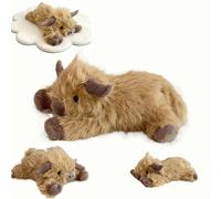 Ohphnt Weighted Highlands Cow Plush,Cute Cartoon Highland Cow Cuddly Toy,for 35/45CM,with heated pad,Animal Highland Cow,HighlandCow Plush for Boys & Girls,Birthday,Christmas & Easter Present-45cm