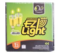 Ohr Candles EZ Light 44 candele kosher in gelatina all'olio d'oliva Hanukkah