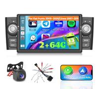 Ohradio 2G+64G Android 15 per Fiat Punto 2005-2009/Linea 2007-2011 Autoradio GPS con Wireless Carplay Android Auto Radio FM/RDS WiFi + Retrocamera + MIC - Android 15 2DIN 7 Pollici