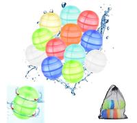 OHREN 12 gavettoni,Palloncini Acqua Riutilizzabili,Gavettoni Riutilizzabili,Silicone Bombe D'acqua,Bombe D'acqua a Riempimento Rapido per Spiaggia, Piscina e Giardino per Bambini e Adulti