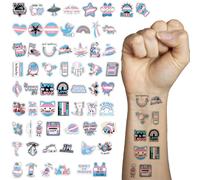 OHREN 60 Pezzi Set di Adesivi Transgender Pride LGBT, Tattoo Stickers per Feste, Party Gay, Festival Pride, Parata Pride
