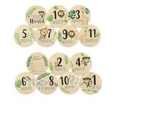 OHREN 7 Carte Pietre Miliari in Legno per Neonati in Italiano su Eleganti Dischi di Legno come Regalo per la Nascita/Baby Shower per Donne Incinte, Future Mamme e Genitori