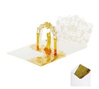 OHREN Biglietto pop-up per matrimonio, partecipazioni matrimonio,biglietto matrimonio,biglietto auguri matrimonio, regalo sposi, regalo in denaro per viaggi di nozze e luna di miele di sposi