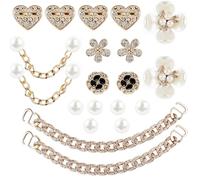 OHREN Charms Crocs Decorazioni Bling Strass Fiori - 20 PCS Charms Crocs Donne e Bambini Jibbitz