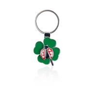OHREN Portachiavi Trifoglio/Coccinella, Fortunato, Gadget Portafortuna Quadrifoglio, di Fascino Scintillante, Shamrock, Regalo di Capodanno, Portachiavi, per Auto e Macchina Nuova