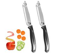 OHREN Quick Slicing Knife, 3-in-1 Multifunctional Vegetable Fruit Knife, Coltello Per Affettare Rapidamente con Molla Regolabile, Pelapatate in Acciaio Inossidabile