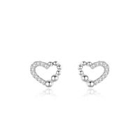 Ohrhänger 925, Ohrringe Set Silber Damen Hohles Herz mit Zirkonia Geschenk 18 Geburtstag Mädchen