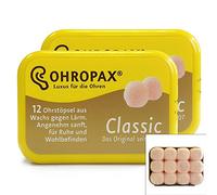 Ohropax - Classici tappi per le orecchie modellabili in cera, 2 confezioni (24 tappi per le orecchie)