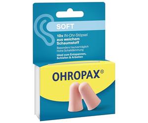OHROPAX Tappi auricolari morbidi - Tappi auricolari in morbida schiuma - particolarmente discreti e comodi - valore di isolamento acustico SNR 31 dB - ideali per rilassarsi, dormire e lavorare - 10