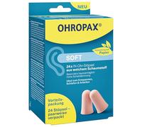 OHROPAX Tappi per le orecchie morbidi, 24 pezzi, in schiuma, SNR 31 dB | Tappi morbidi per dormire, lavorare e rilassarsi, protezione dal rumore discreto, confezione in carta sostenibile