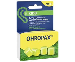 OHROPAX Tappi per le orecchie per bambini, protezione dal rumore per orecchie più piccole, tappi pre-auricolari in silicone modellabile, valore di isolamento acustico SNR 23 dB, ideali per il tempo