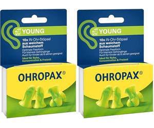 OHROPAX Young - Tappi per orecchie con canali uditivi più piccoli - Tappi per orecchie in schiuma morbida - Livello di isolamento acustico SNR 35 dB - Ideale per riposo, concentrazione e tempo libero