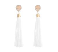 Ohrringe Aquamarin Silber Bunte Quastenohrringe für Frauen, lange baumelnde Statement-Ohrringe, Modeschmuck für Geburtstag, Weihnachten, Valentinstag, Geschenk Plättchen Ohrringe (White, One Size)