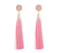 Ohrringe Aquamarin Silber Bunte Quastenohrringe für Frauen, lange baumelnde Statement-Ohrringe, Modeschmuck für Geburtstag, Weihnachten, Valentinstag, Geschenk Plättchen Ohrringe (Pink, One Size)