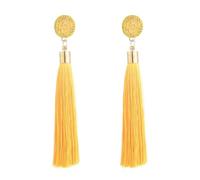Ohrringe Aquamarin Silber Bunte Quastenohrringe für Frauen, lange baumelnde Statement-Ohrringe, Modeschmuck für Geburtstag, Weihnachten, Valentinstag, Geschenk Plättchen Ohrringe (Yellow, One Size)